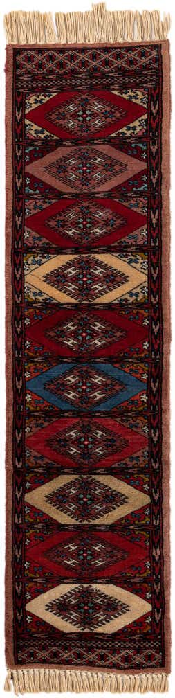 1' x 3' 10 Hand Knotted Bokhara Oriental Wool Runner Rug