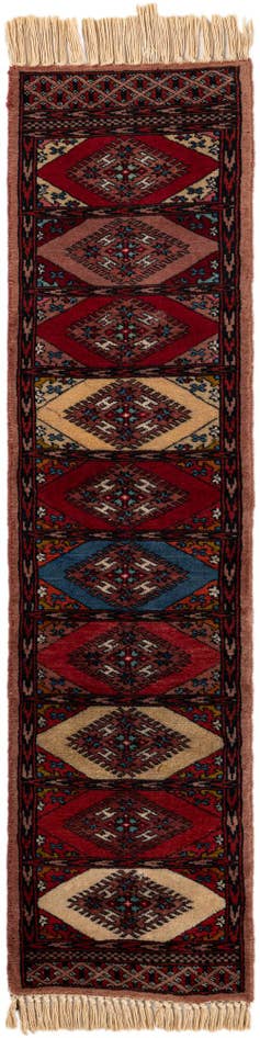 Detail image of 1' x 3' 10 Hand Knotted Bokhara Oriental Wool Runner Rug