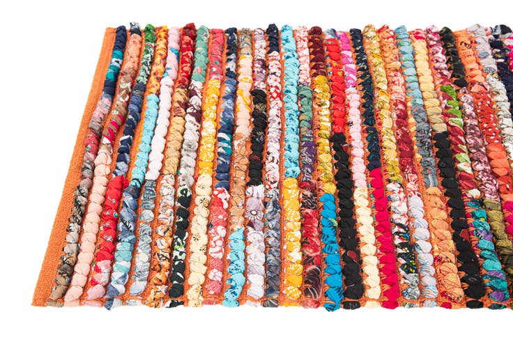 Detail image of 2' 1 x 13' 8 Handmade Braided Chindi Runner Rug