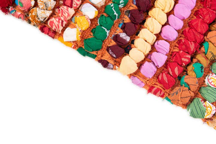 2' 1 x 13' 8 Handmade Braided Chindi Runner Rug