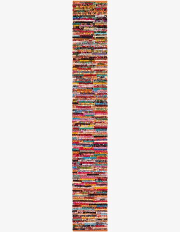 2' 1 x 13' 8 Handmade Braided Chindi Runner Rug