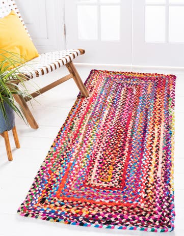 2' 7 x 13' 1 Handmade Braided Chindi Runner Rug