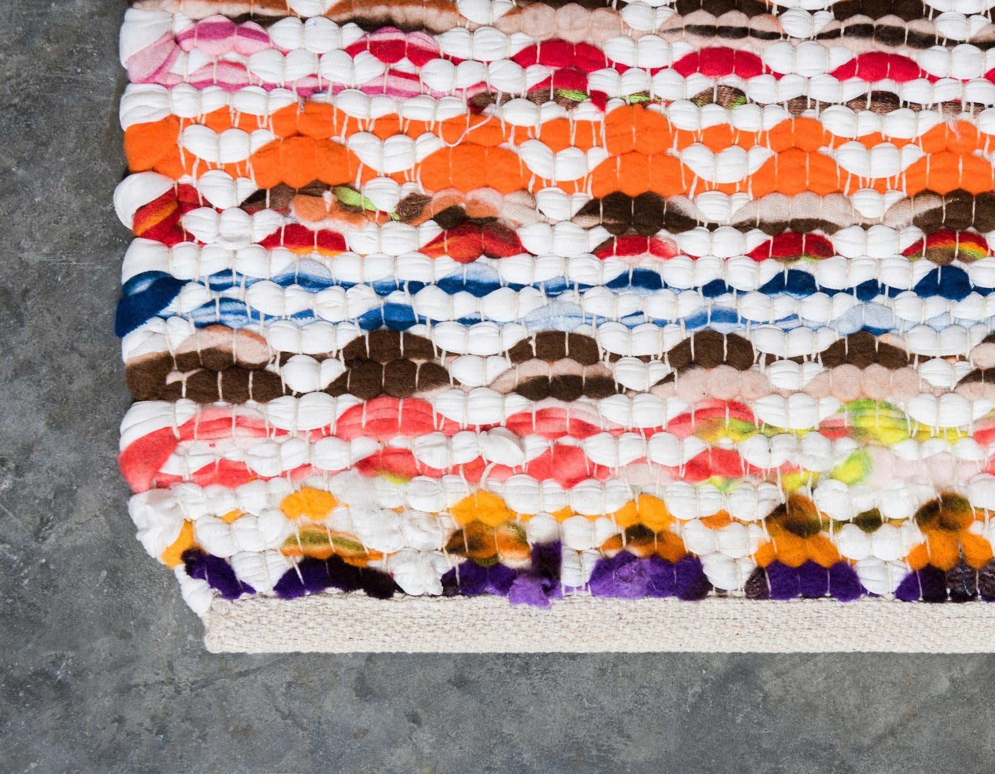 2' 7 x 6' 1 Hand Woven Braided Chindi Runner Rug