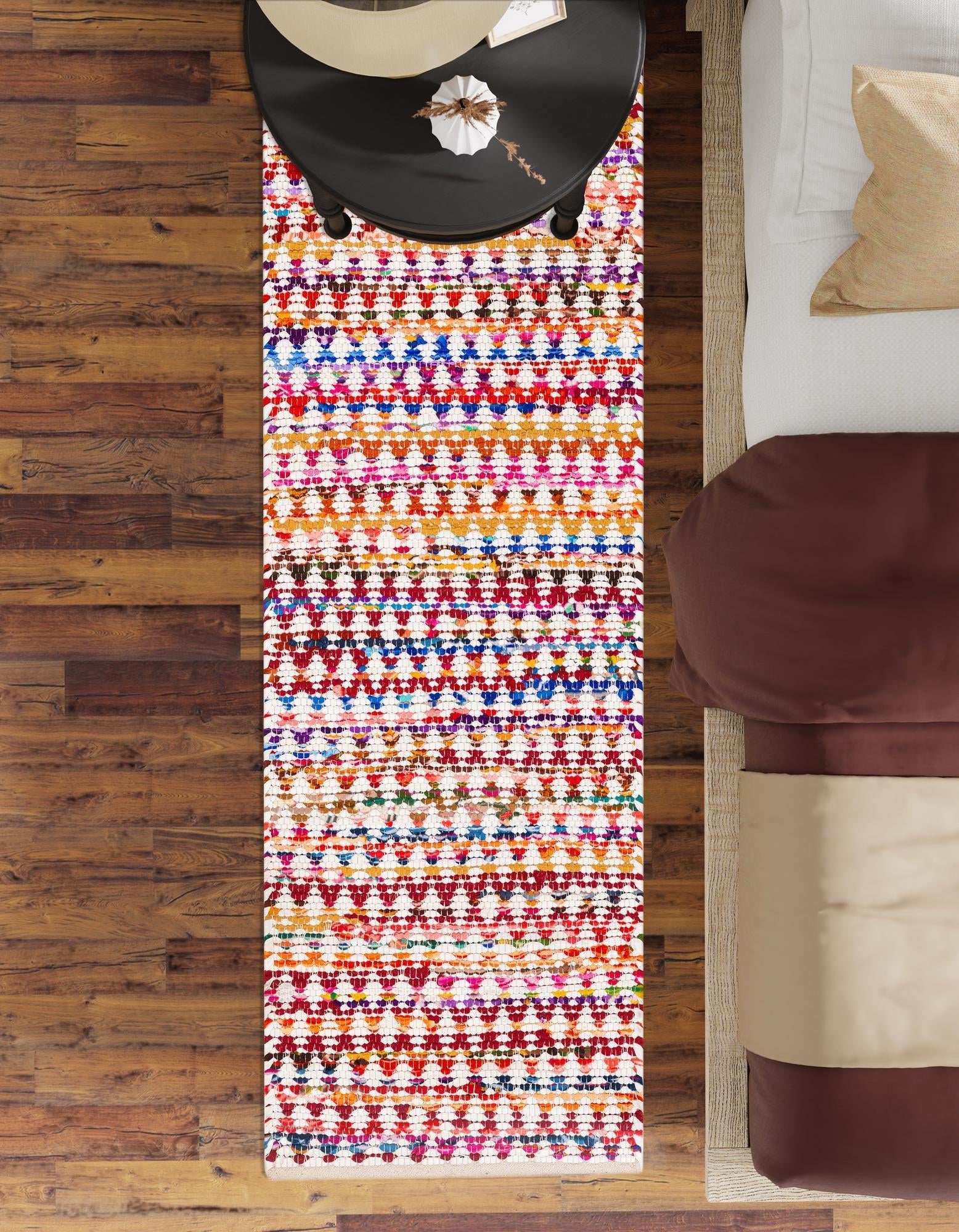 2' 7 x 6' 1 Hand Woven Braided Chindi Runner Rug