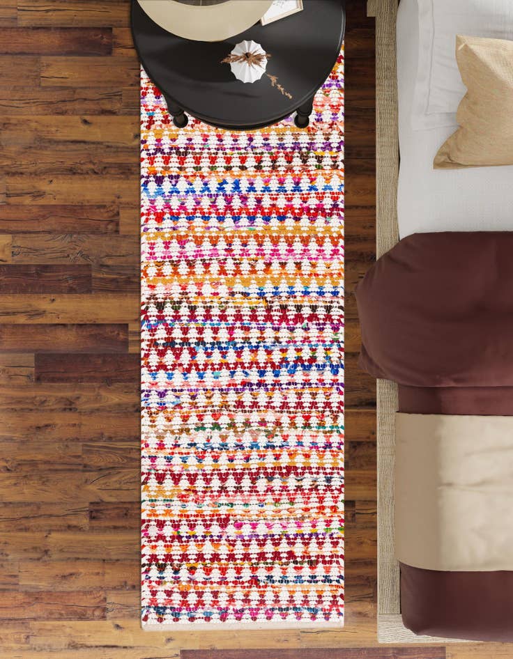 Detail image of 2' 7 x 6' 1  Hand Woven Braided Chindi Runner Rug