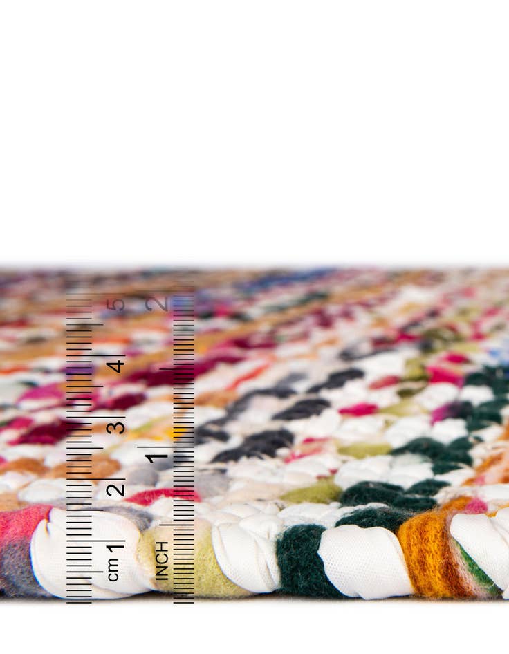 Detail image of 2' 7 x 6' 1  Hand Woven Braided Chindi Runner Rug