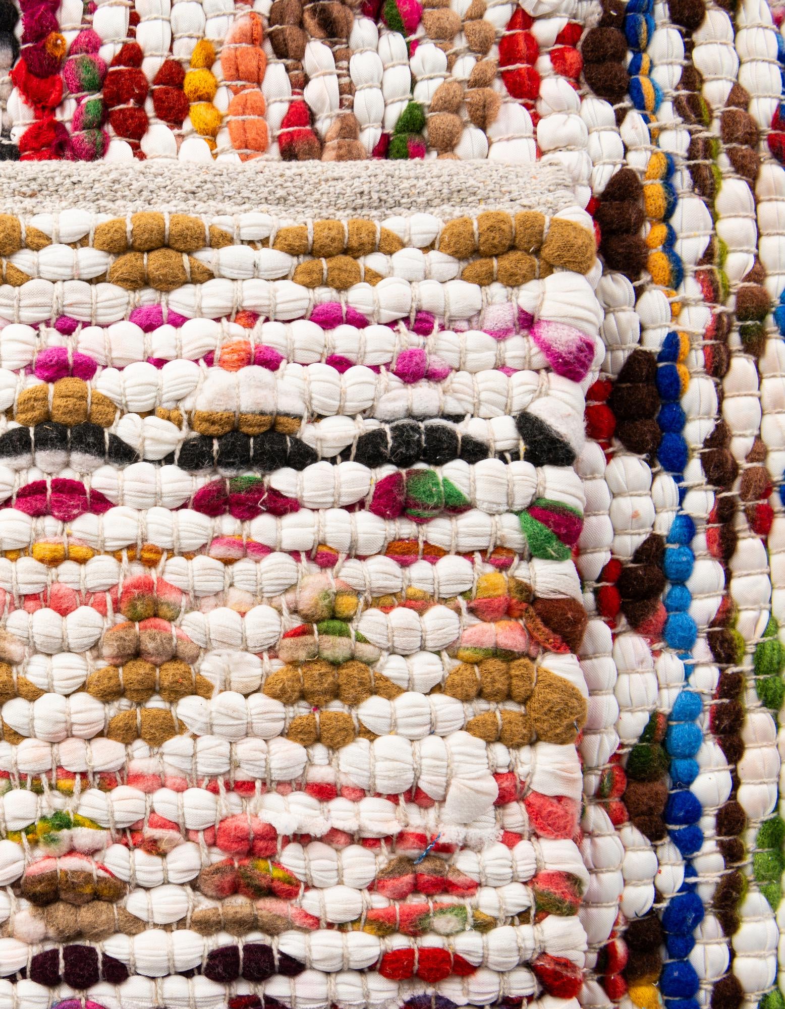 2' 7 x 6' 1 Hand Woven Braided Chindi Runner Rug