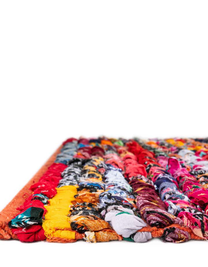 2' 8 x 9' Handmade Braided Chindi Runner Rug