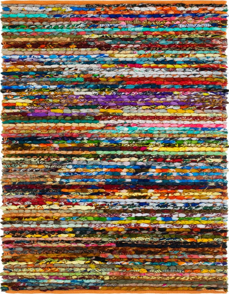 Detail image of 2' 2 x 6' 1  Hand Braided Chindi Runner Rug