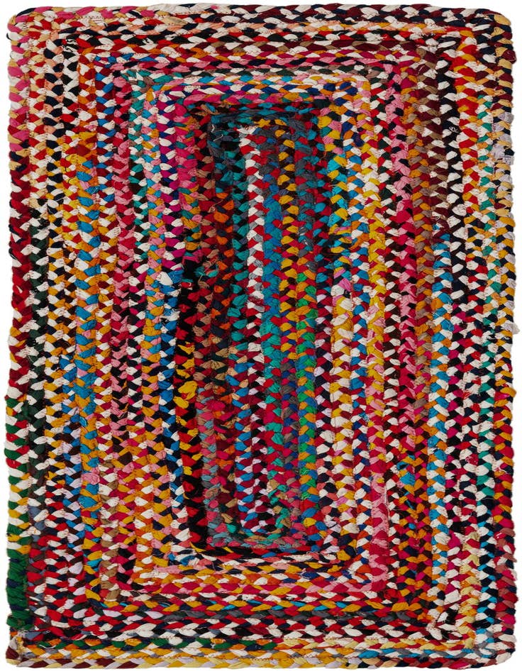 Detail image of 2' x 5' 1  Hand Braided Chindi Runner Rug