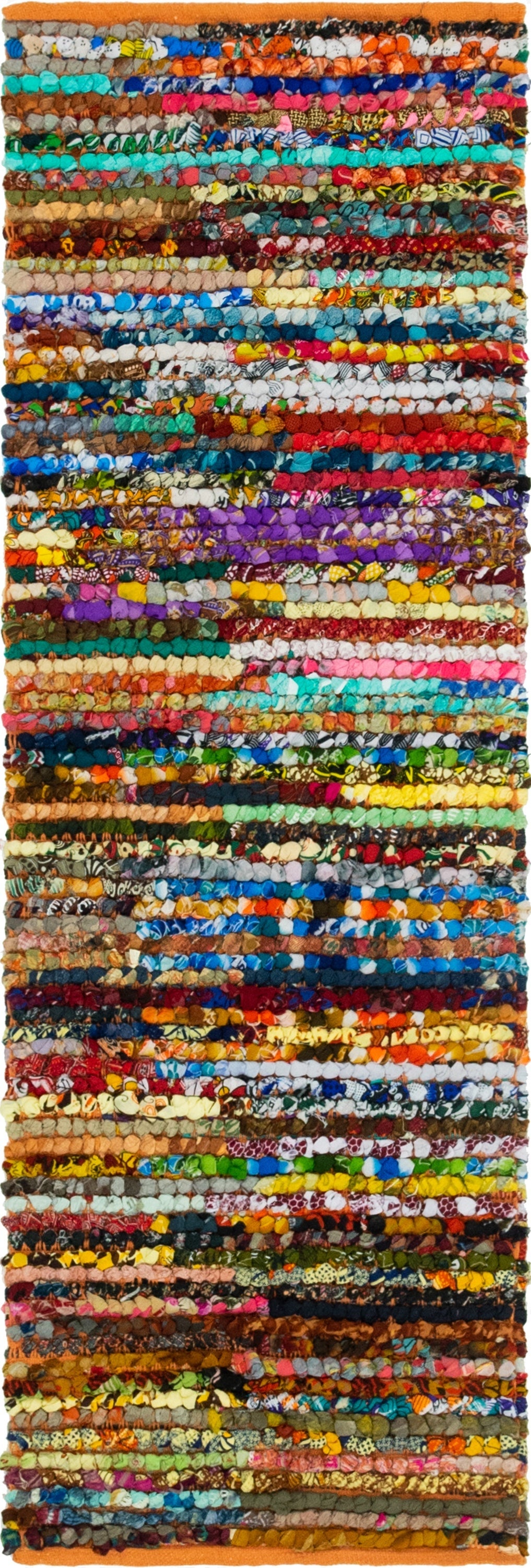 65cm x 185cm  Hand Braided Chindi Runner Rug