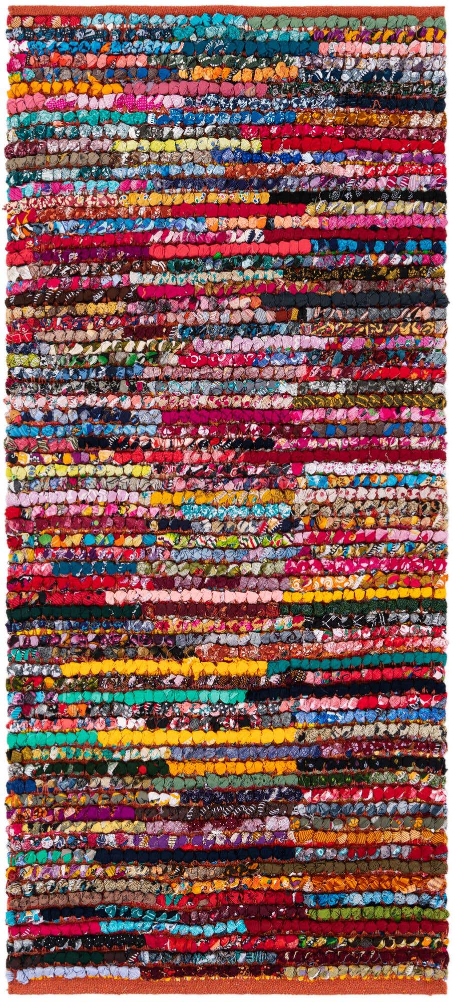 2' 8 x 5' 10 Hand Braided Chindi Cotton Runner Rug