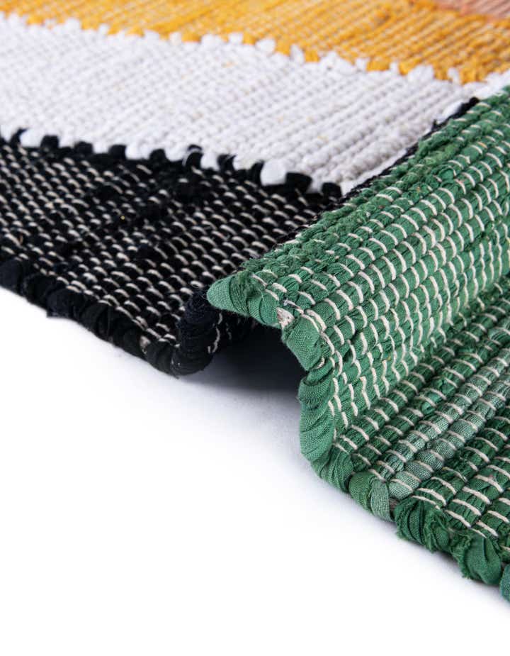 2' x 6' 1 Hand Braided Chindi Cotton Runner Rug