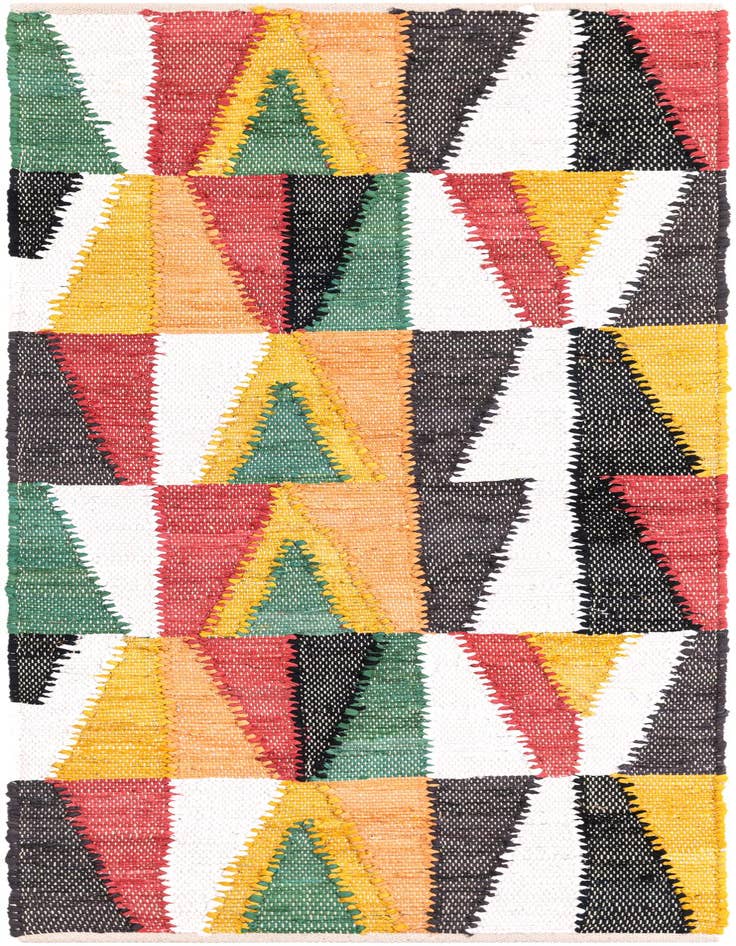 Detail image of 2' x 6' 1 Hand Braided Chindi Cotton Runner Rug