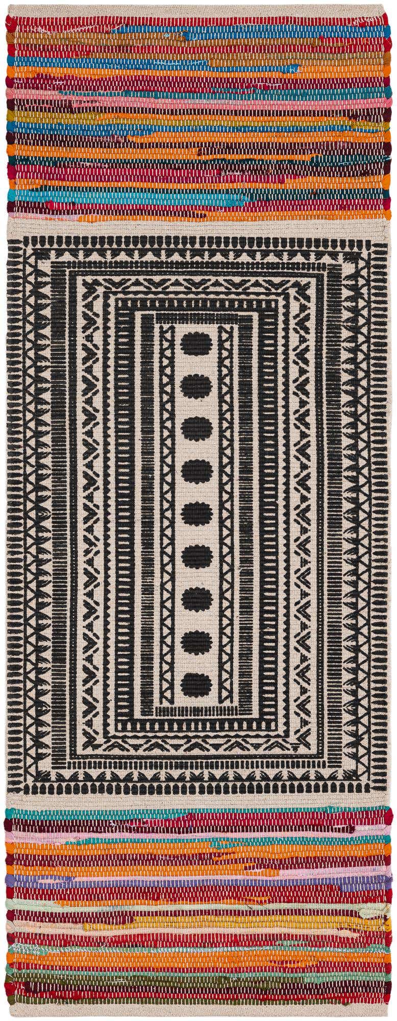 2' x 5' 1 Hand Braided Chindi Cotton Runner Rug