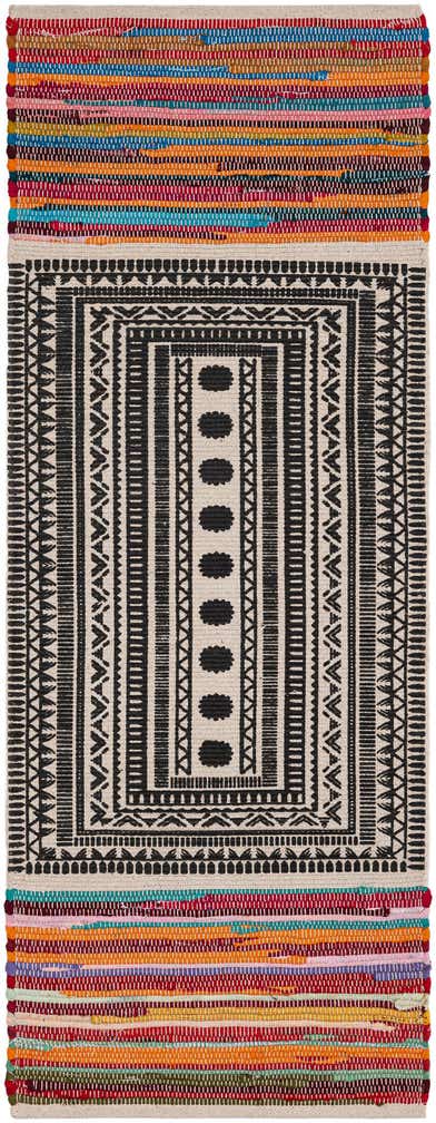 2' x 5' 1 Hand Braided Chindi Cotton Runner Rug