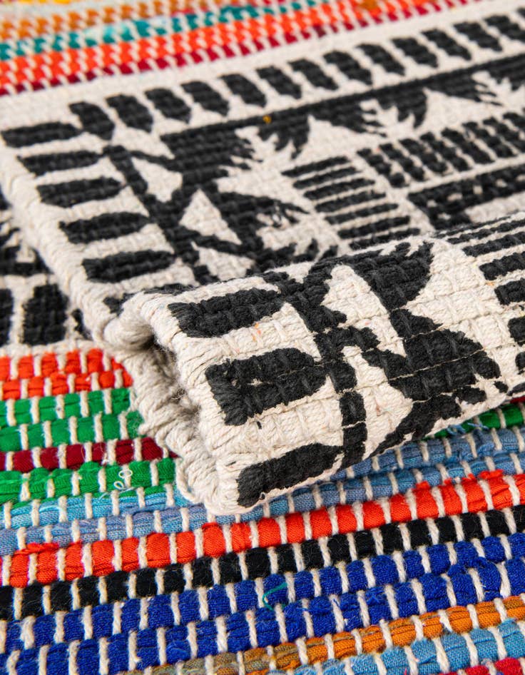 Detail image of 2' x 5' 1 Hand Braided Chindi Cotton Runner Rug