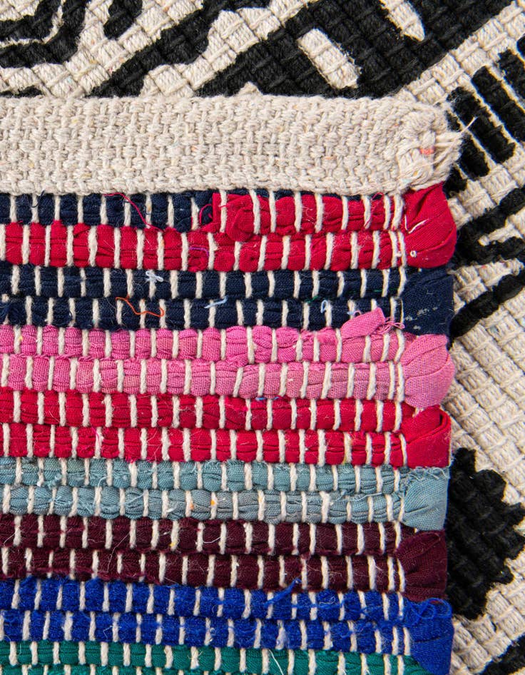 Detail image of 2' x 8'  Hand Braided Chindi Cotton Runner Rug