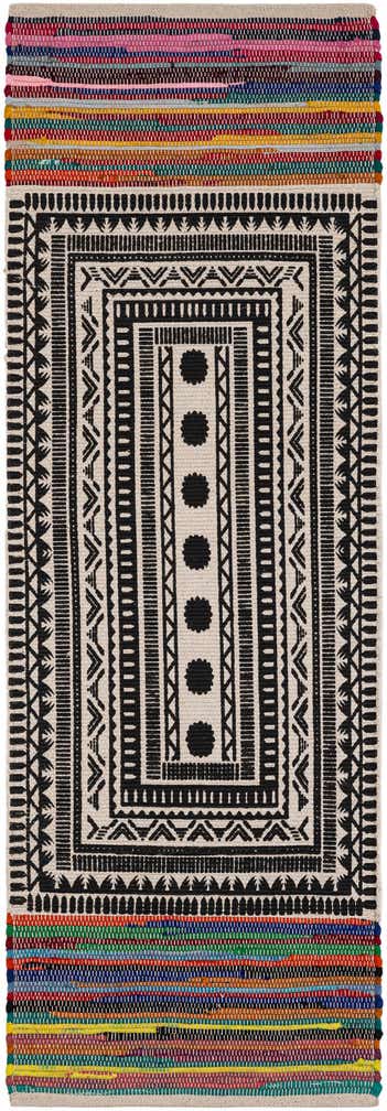 2' x 6' 1 Hand Braided Chindi Cotton Runner Rug