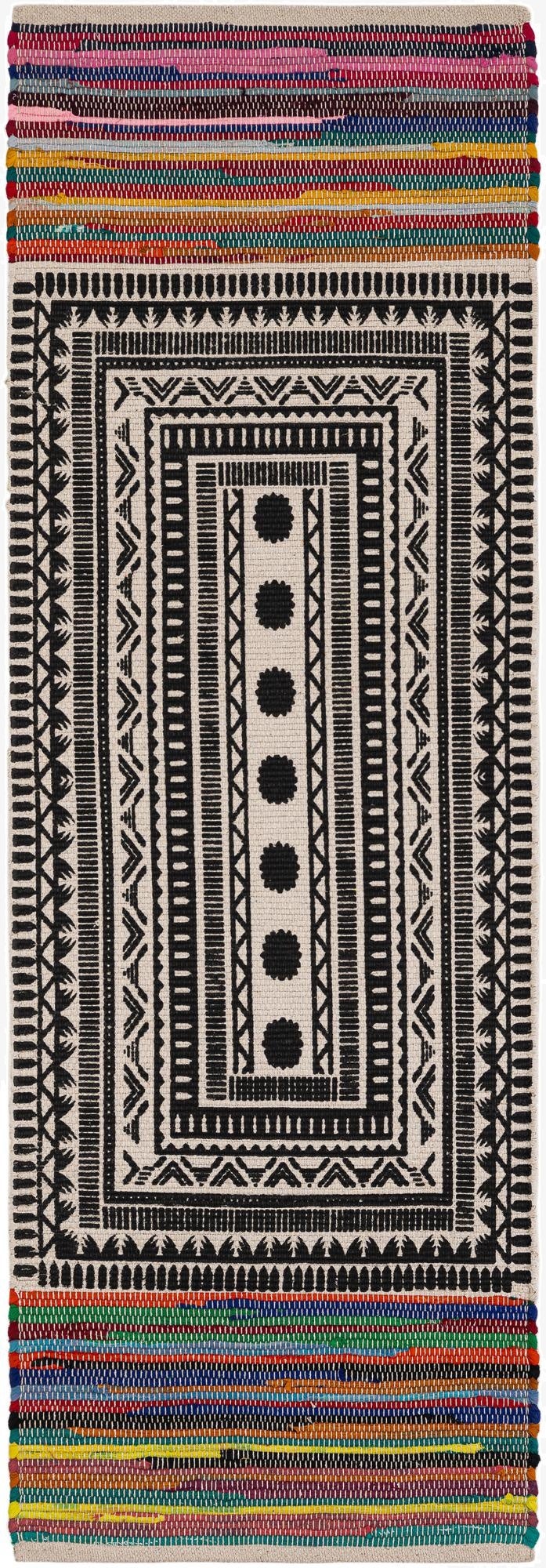 2' x 6' 1  Hand Braided Chindi Cotton Runner Rug