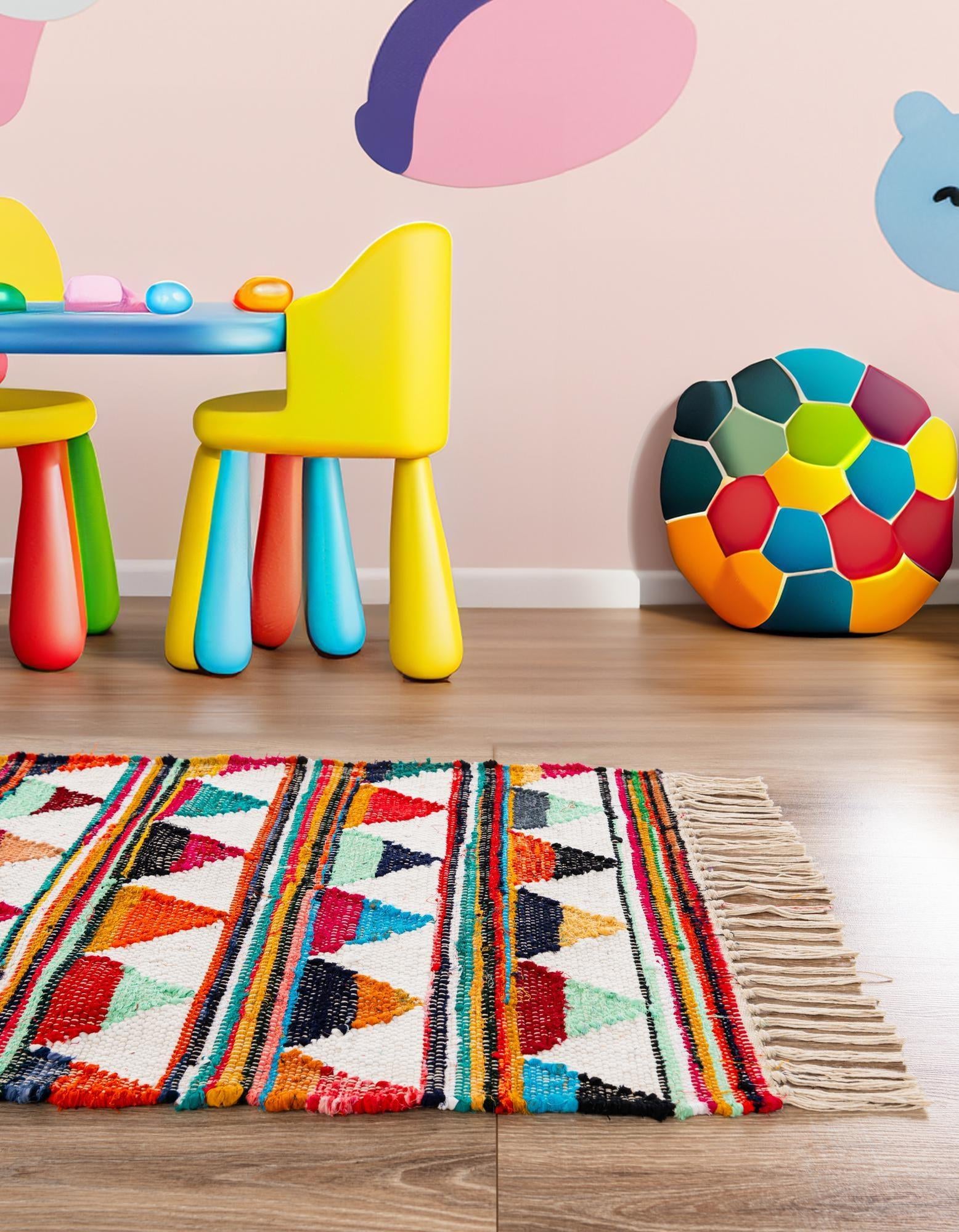 2' 2 x 6' 1 Hand Woven Chindi Trellis Runner Rug