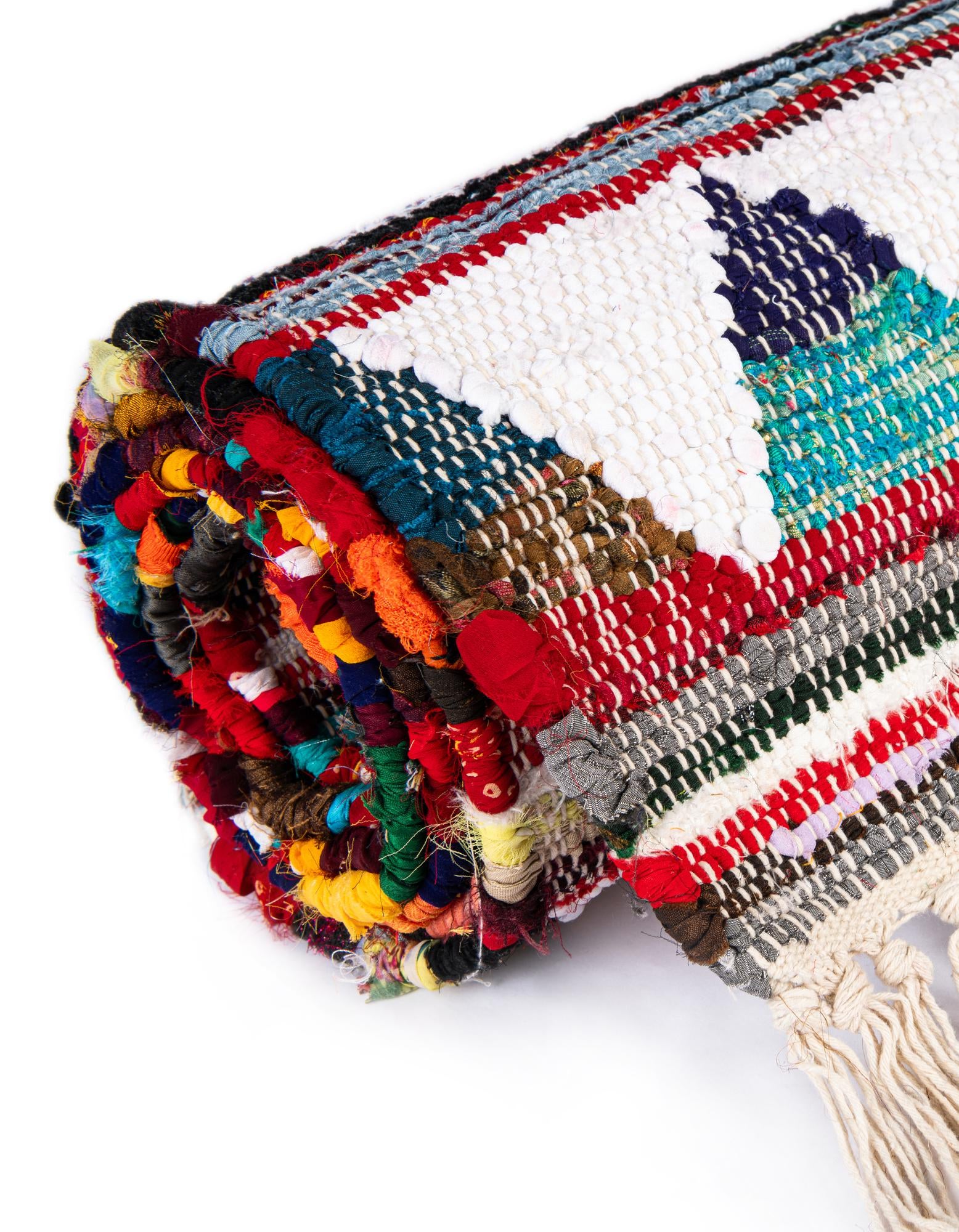 2' 2 x 6' 1 Hand Woven Chindi Trellis Runner Rug