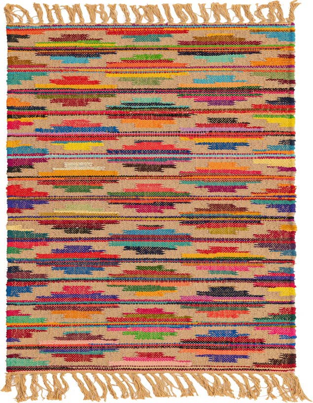 Detail image of 2' 2 x 6' 1 Hand Woven Chindi Trellis Runner Rug
