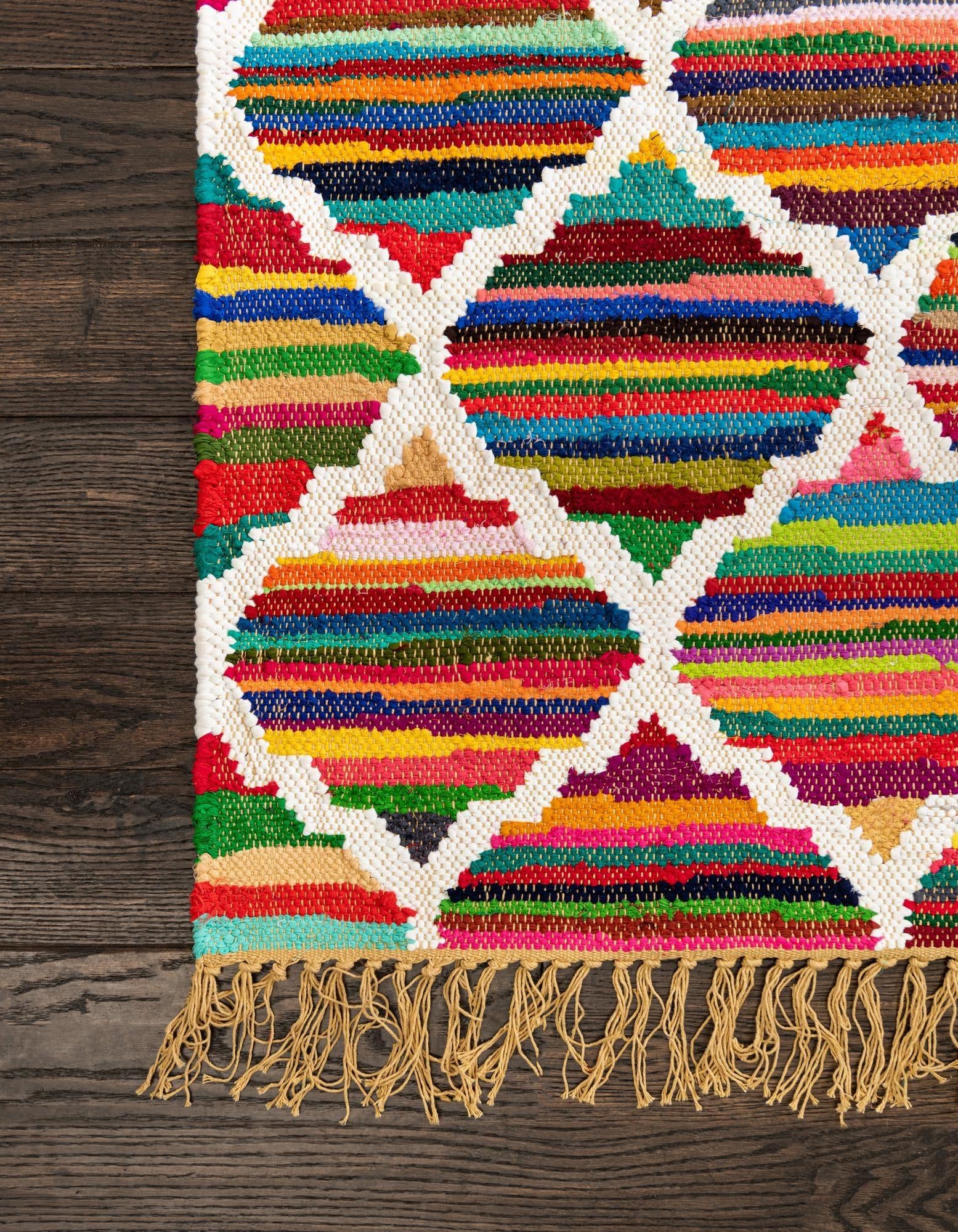 2' 2 x 6' 1 Hand Woven Chindi Trellis Runner Rug