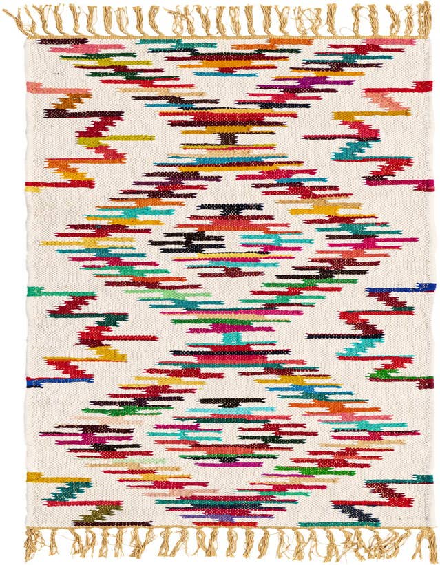 Detail image of 2' 2 x 6' 1 Hand Woven Chindi Trellis Runner Rug