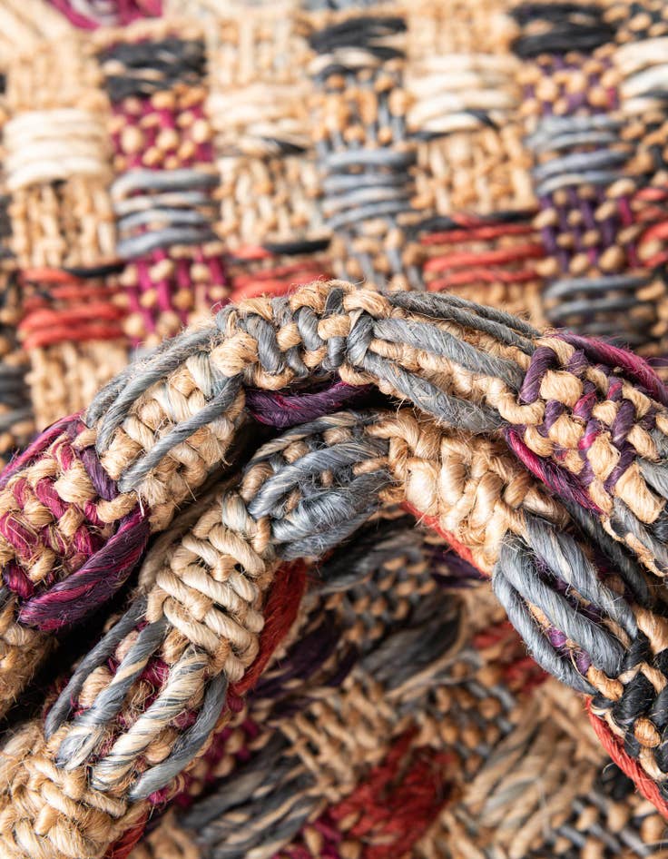 Detail image of 2' x 6' 1 Hand Woven Chunky Jute Runner Rug