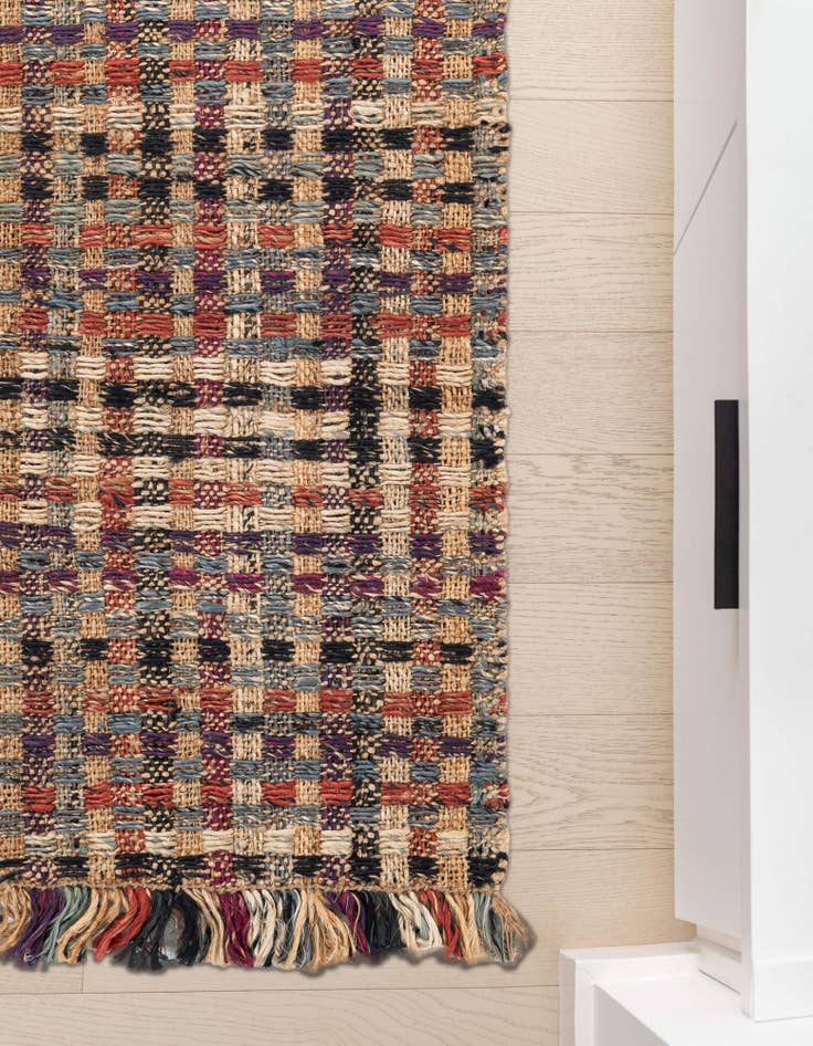 Detail image of 2' x 6' 1 Hand Woven Chunky Jute Runner Rug
