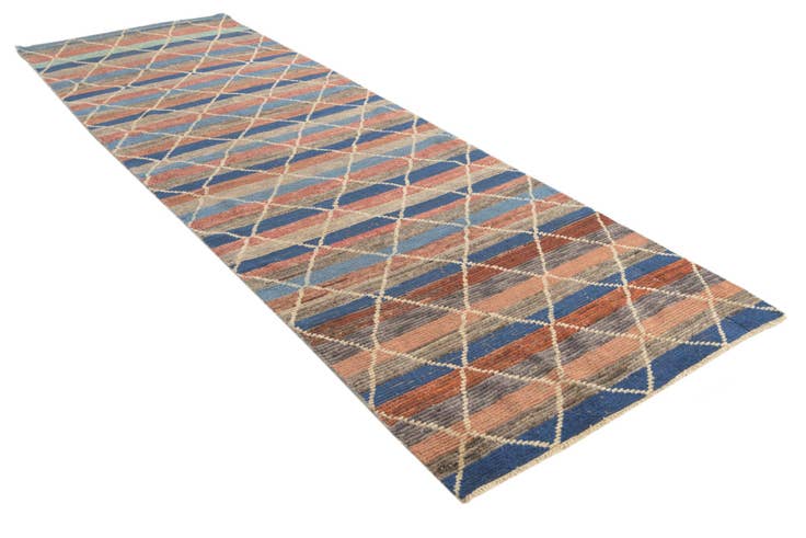 Detail image of 4' 2 x 12' 3 Hand Knotted Darya Wool Runner Rug