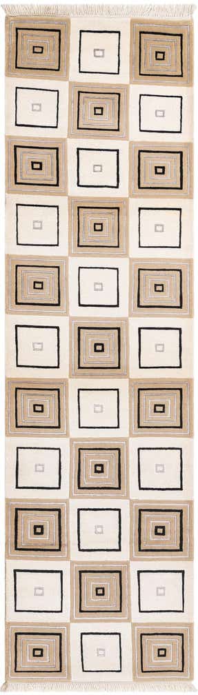2' 9 x 9' 9 Hand Knotted Darya Wool Runner Rug