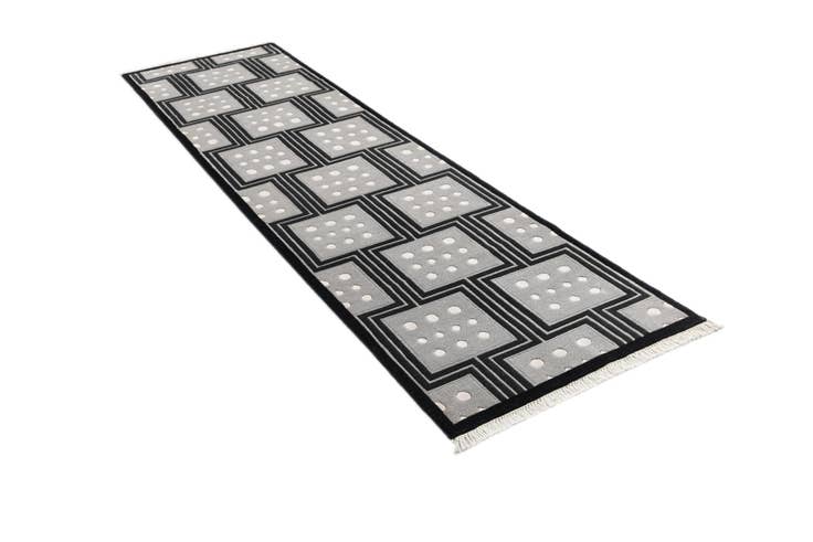 Detail image of 2' 7 x 10' Hand Knotted Darya Wool Runner Rug