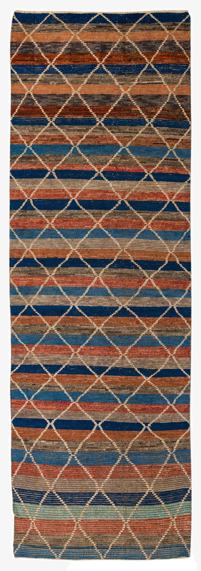 4' 2 x 12' 3  Hand Knotted Darya Wool Runner Rug