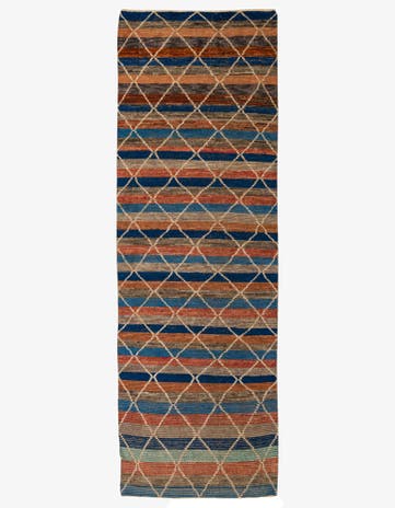 4' 2 x 12' 3 Hand Knotted Darya Wool Runner Rug