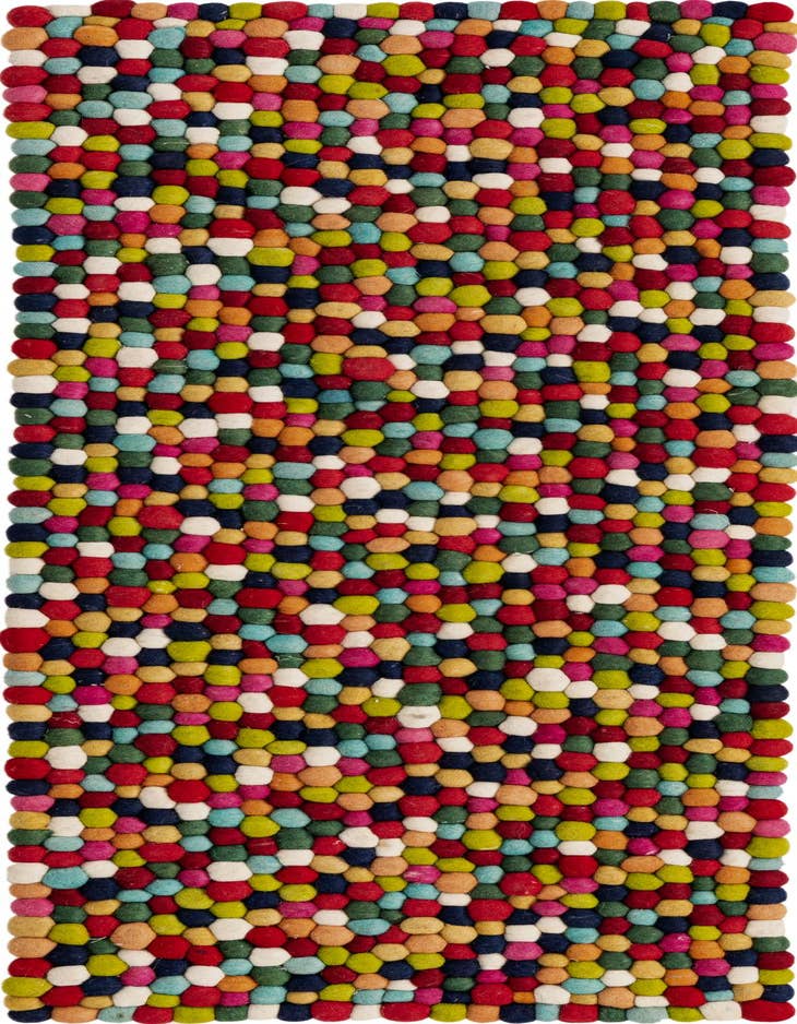 Detail image of 2' 2 x 6' 1 Felt Ball Wool Runner Rug