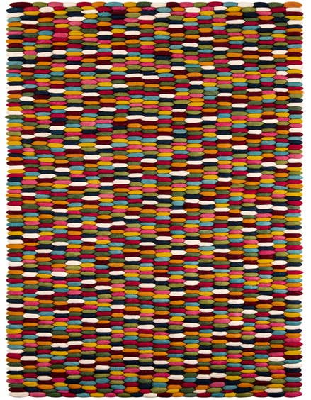 Detail image of 2' 7 x 12' Felt Ball Wool Runner Rug