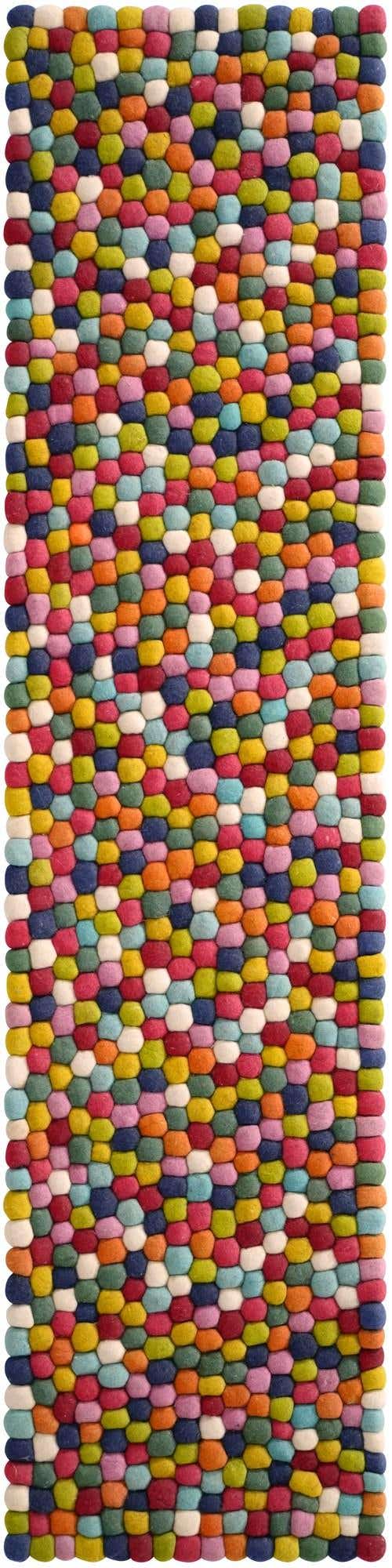 2' x 8' Felt Ball Wool Runner Rug