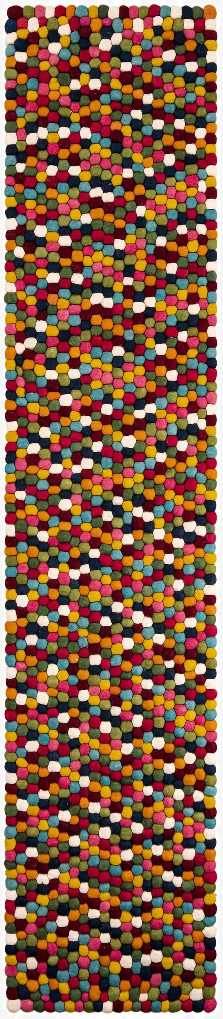 2' 7 x 12' Felt Ball Wool Runner Rug