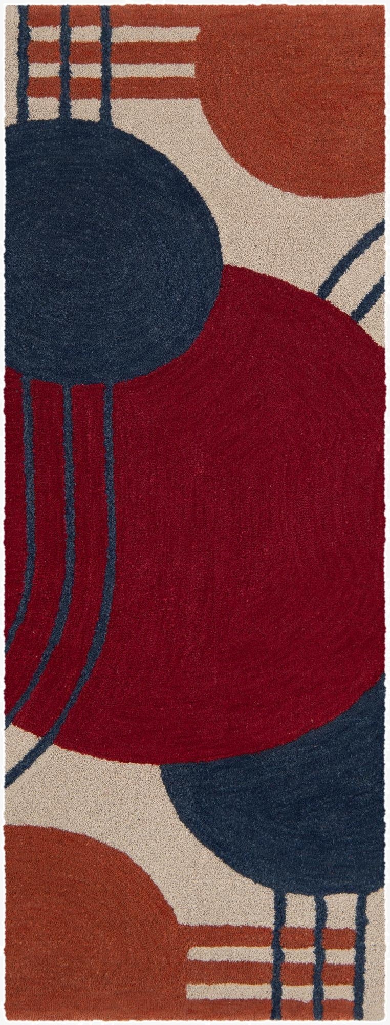 2' 7 x 8' Handtufted Wool Runner Rug