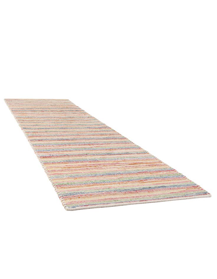 Detail image of 2' 7 x 10'  Hand Woven Happy Rugs Rainbow Weave Runner