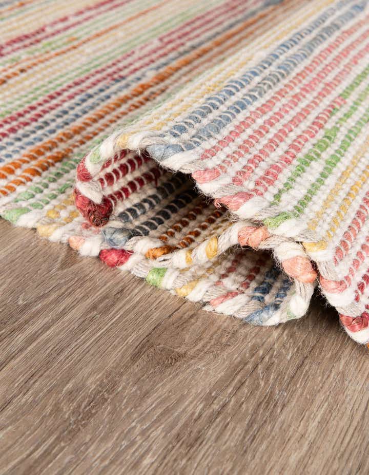 2' 7 x 8' Hand Woven Happy Rugs Rainbow Weave Runner