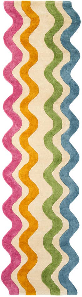 Detail image of 2' 7 x 10' Happy Rugs Wavy Wool Runner