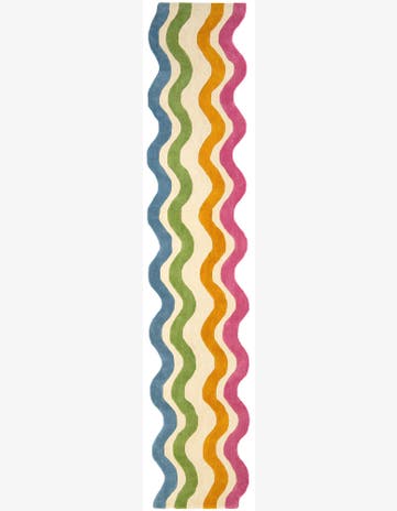 2' 7 x 13' 1 Happy Rugs Wavy Wool Runner