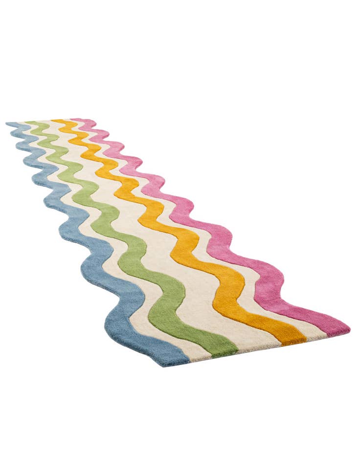 Detail image of 2' 7 x 13' 1 Happy Rugs Wavy Wool Runner