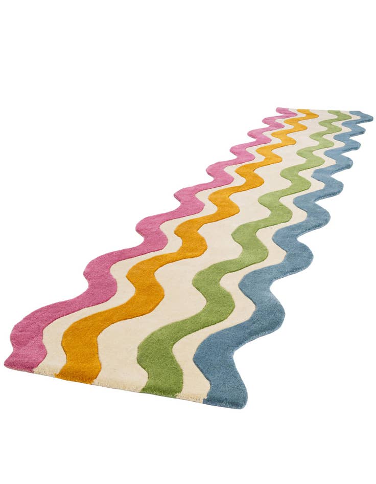 Detail image of 2' 7 x 13' 1 Happy Rugs Wavy Wool Runner