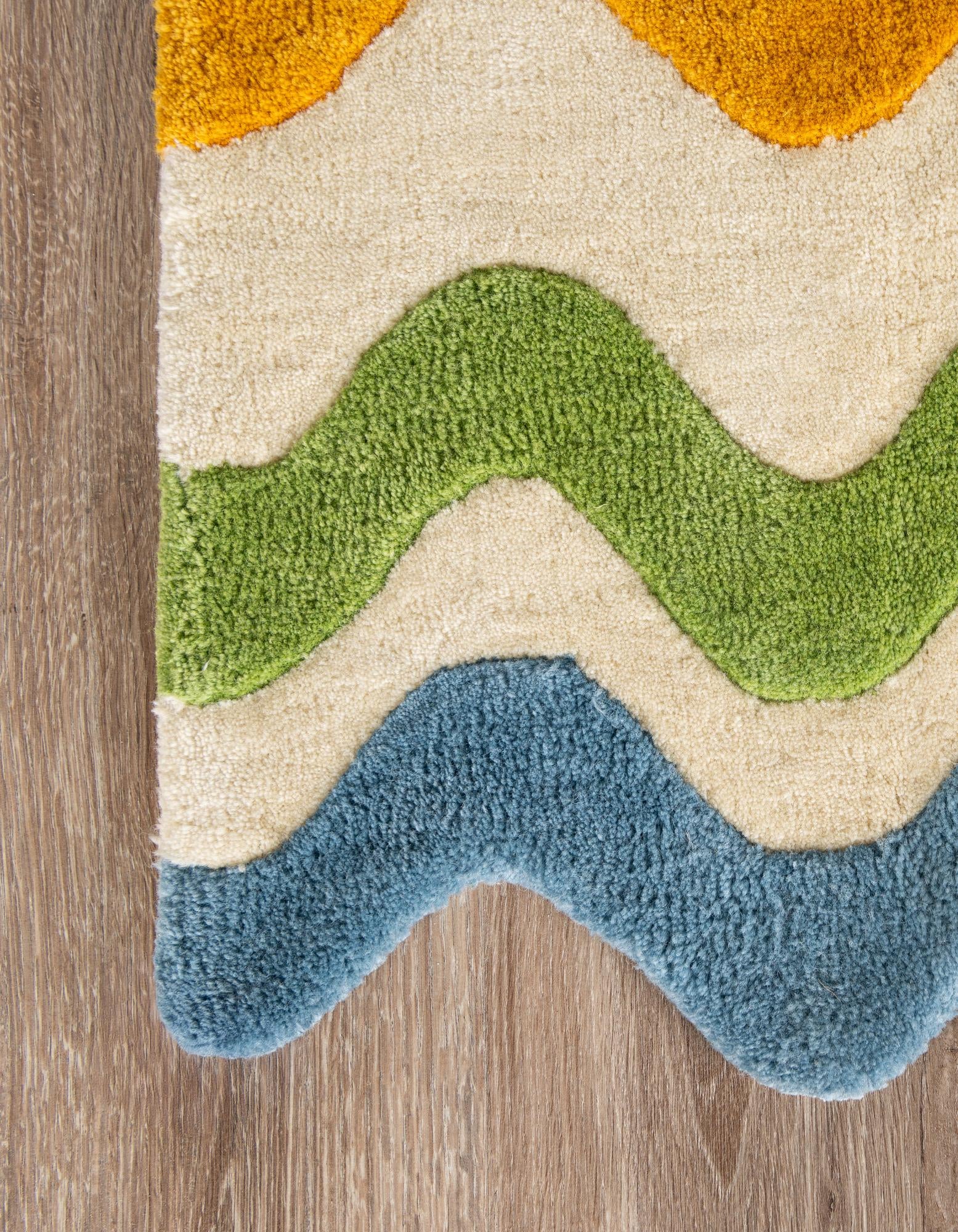 2' x 6' Happy Rugs Wavy Wool Runner