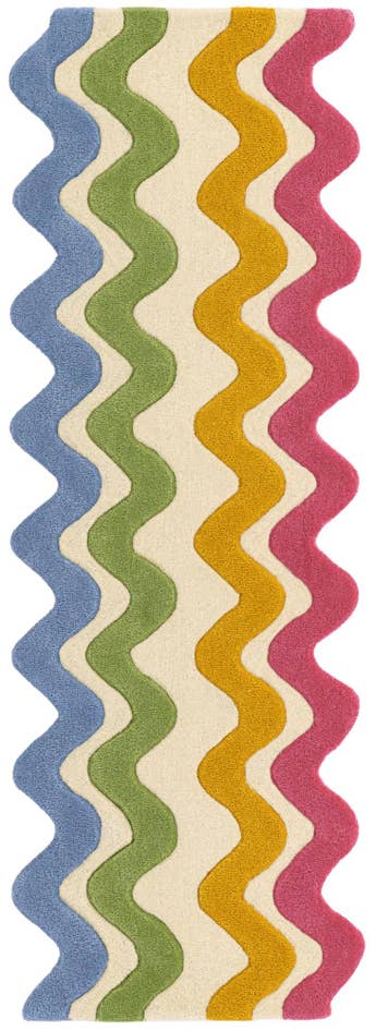 Detail image of 2' x 6' Happy Rugs Wavy Wool Runner