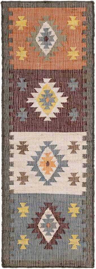 Detail image of 2' x 6' 1 Hand Woven Kala Handwoven Jute Runner Rug